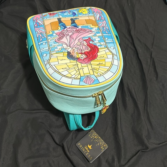 The Little Mermaid Stained Glass Image Loungefly Backpack - Picture 3 of 6
